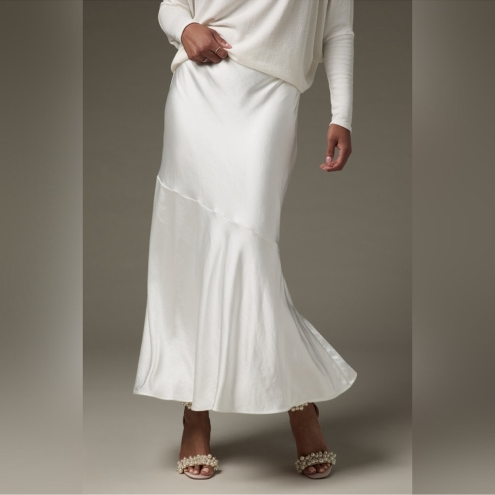 white silk skirt